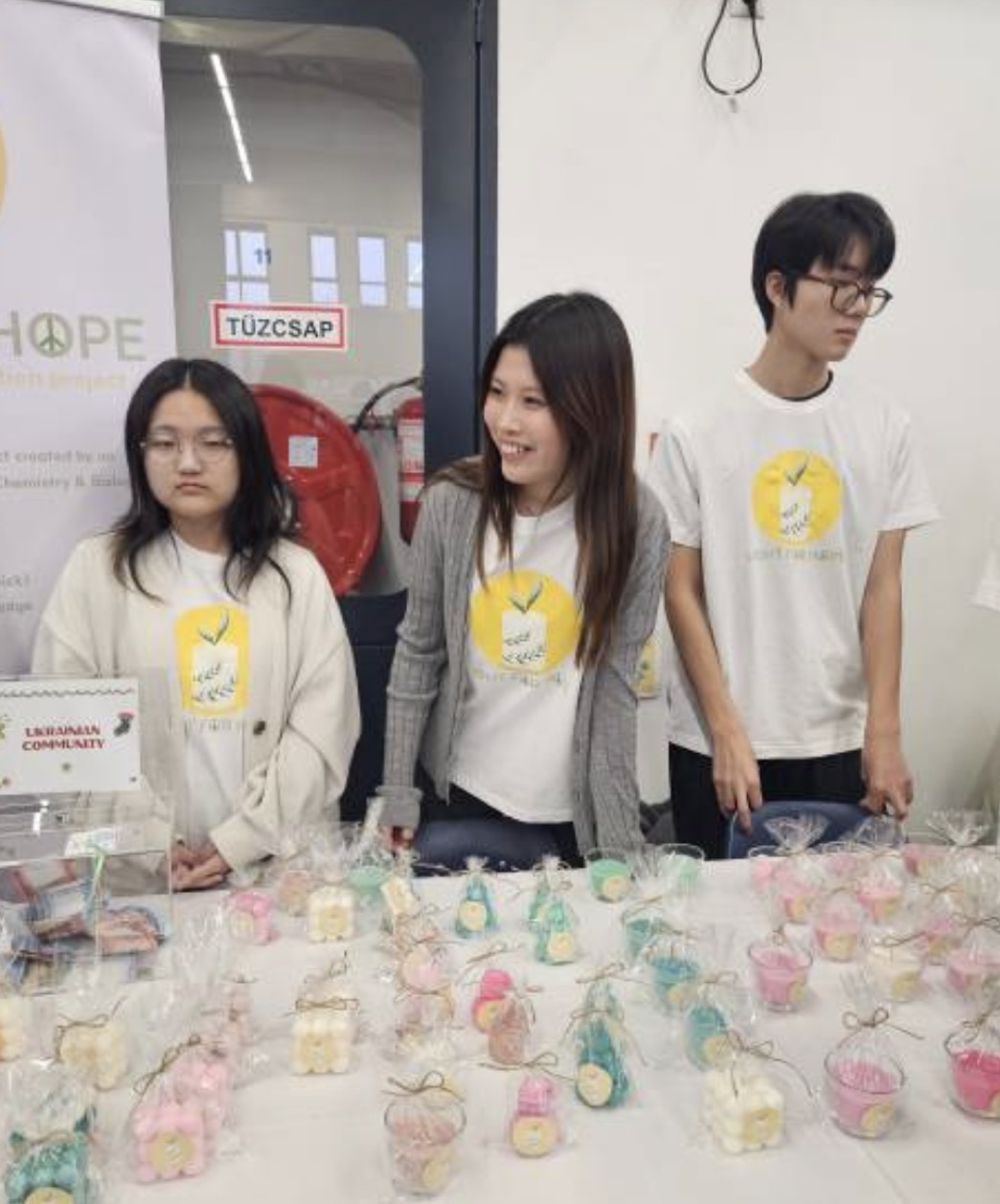 Light for Hope student team at a school booth